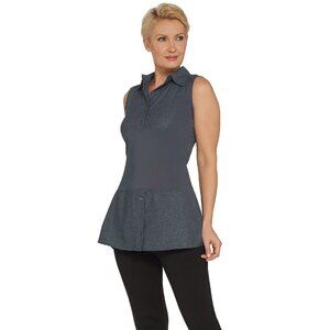 Kathleen Kirkwood Undercover Agent Dictra-Ease Charcoal Shirttail Top, Plus 2x